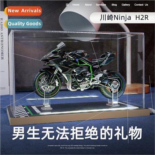 1:12 Onepcs acrylic motorcycle display box solid wood base w