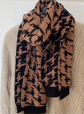 Scarf female winter ins thousbird plaid plaid Korean  shawl