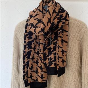 ins winter thousbird plaid shawl Scarf Korean female