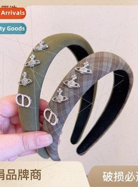 retro England lattice twist rhinestone chain hairpin versati