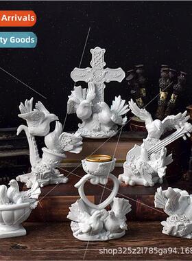 Indoor creative couple doves decorative candlestick home liv