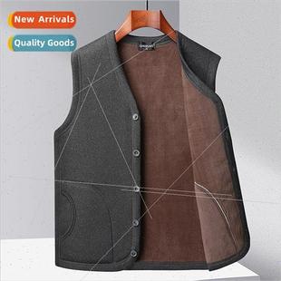 shoulder padded warm Men aged undershirt middle elderly vest