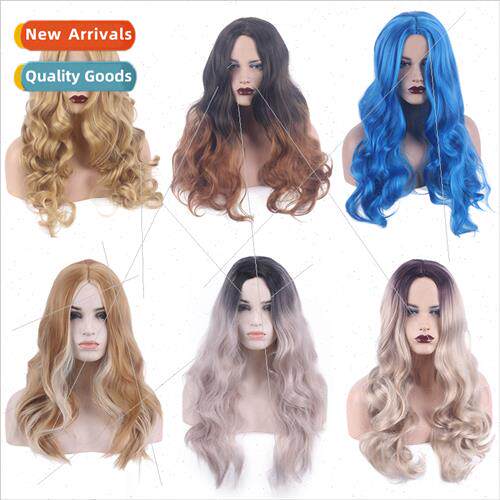 Wigs Europe Wigs Women Center Parted Long Curly Hair Chemica