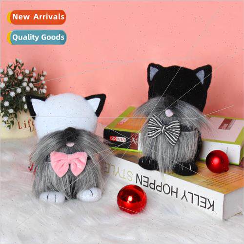 Cute standing cat doll creative Easter faceless elf doll win