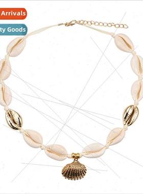 Exotic Bohemian Handmade Necklace Natural Seashell Collar Pe