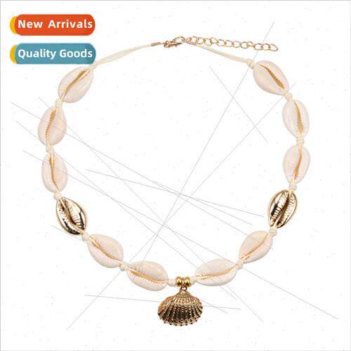 Exotic Bohemian Handmade Necklace Natural Seashell Collar Pe