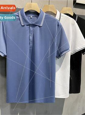 Mens body shirts short-sleeved polo shirts work clothes soli