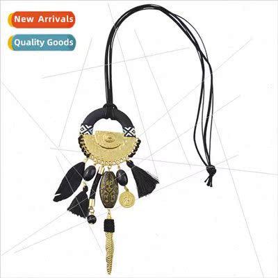 New ethnic antique tassel necklace Miao sweater chain neckla