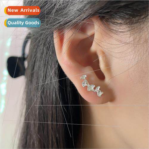 Ginkgo biloba earrings 2023 new tide niche fan-shaped ear ho