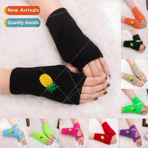 Embroidered Pine适用AppleWoolen Gloves Personalized Fruit Kn