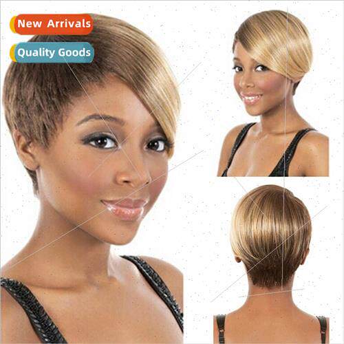 Eurostar Brown Mixed Blonde Hair Wig Short Hair Gradient Hea