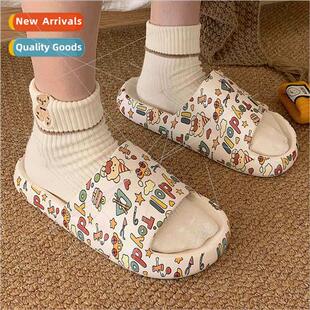 Ins cute bear slippers female summer student girl heart leis