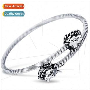 wolf head wire New bracelet domineering adjustable fas retro