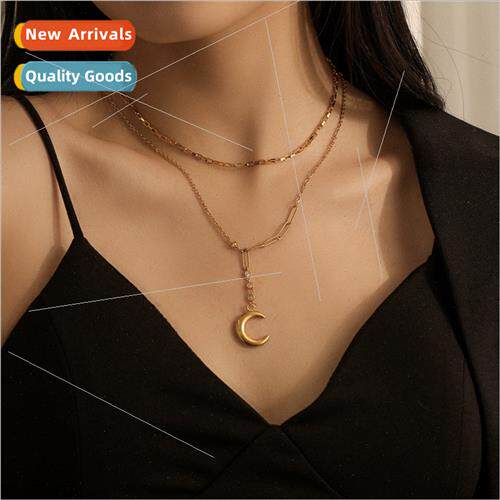 Europe simple stainless steel gold-plated diamond Y word dou