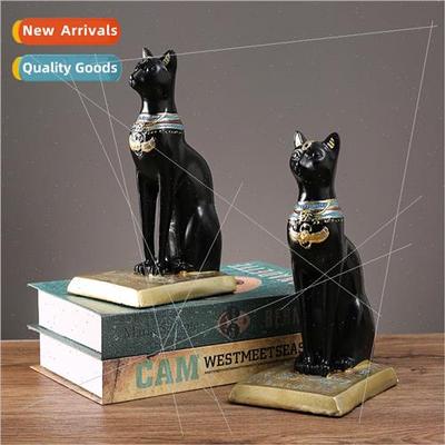 Vintage Egyptian cat book file ornament creative living room