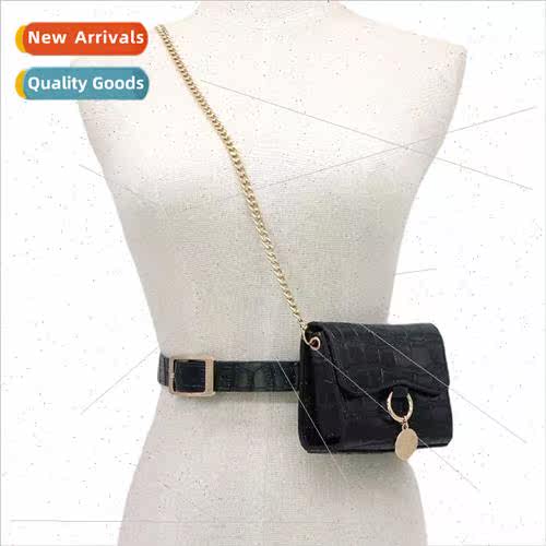 New retro crocodile pattern chain decorative small square ba
