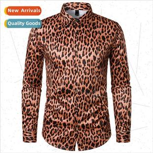 long new retro disco leopard fashion men size Fall 2023