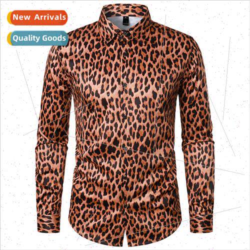 2023 Fall new  size men fashion nd leopard disco retro long