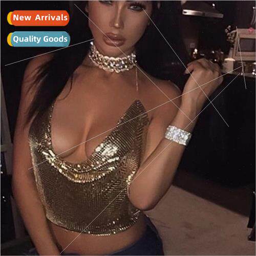 vest Europe nightclub sexy temptation sequins bright diamond