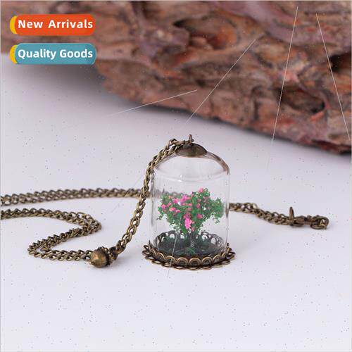 Handmade Botanical Tree fe Glass Cover Necklace Vintage Wish