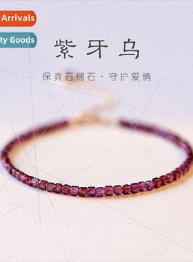 Natural 2mm garnet bracelet适用women as a gift single loop s
