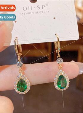 Ultra-flash zirconia drop earrings high-end atmosphere cryst