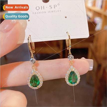 Ultra-flash zirconia drop earrings high-end atmosphere cryst