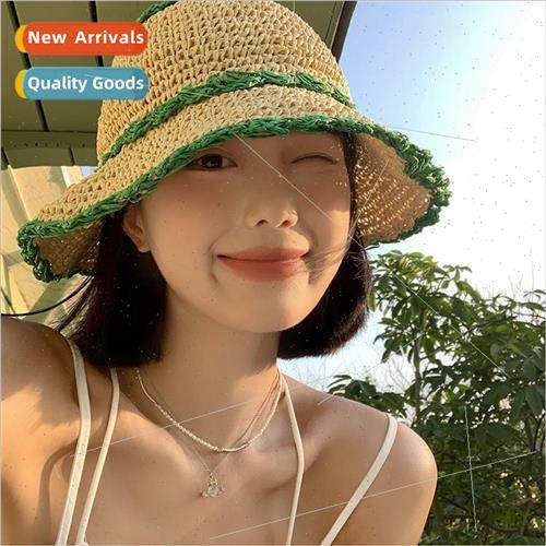 Straw fisherman hat female summer Korean  of the sweet breat
