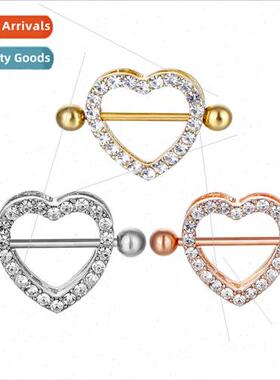 Double Diamond Heart pple Ring Electroplated Heart Shaped Tr
