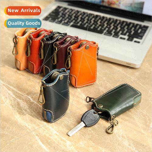 2024 new leather car key bag 5107 leather keychain cowhide h