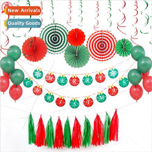 Christmas Decoration Supplies Balloon Paper Fan Flower Spira