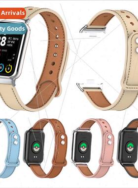适用xiaomi b8 pro strap double buckle studs leather wristbmi