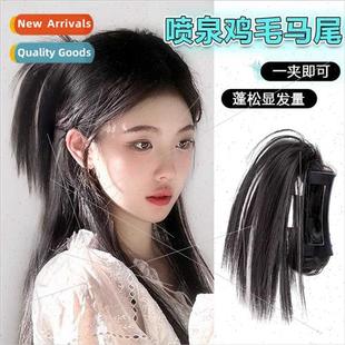 Clip Shuttlecock Half Hair Tie Lazy Grab Fluffy Chicken Head