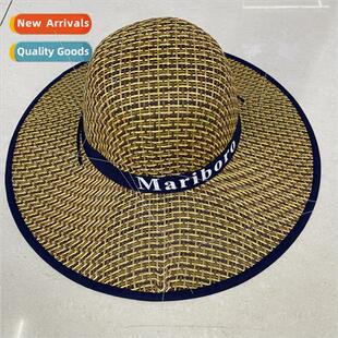 Mens brim straw large top hat cowboy western round