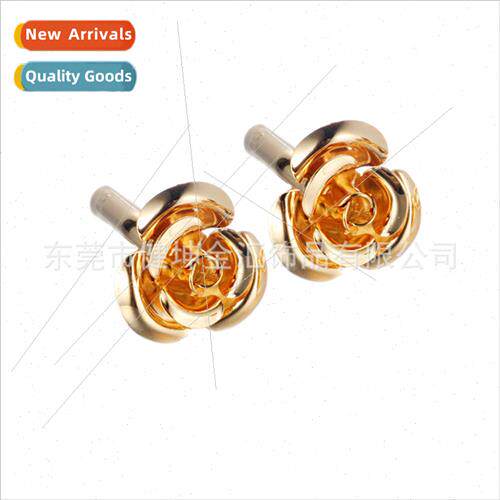 Personalized 3D Gold Rose Cufflinks Metal Men Cufflinks Fash