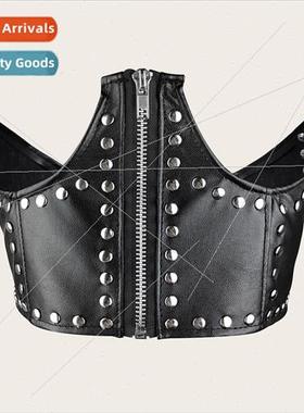 Punk Studded Elastic Waist Corset Belt Shirt Dress Hundred E