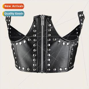 Punk Studded Elastic Waist Corset Belt Shirt Dress Hundred E