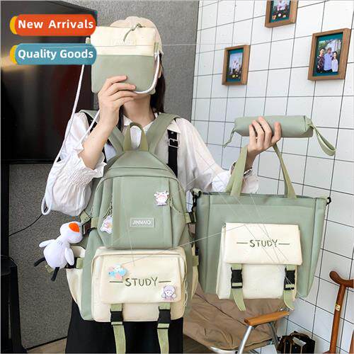 Schoolbag female campus canvas bag three to five six grade l