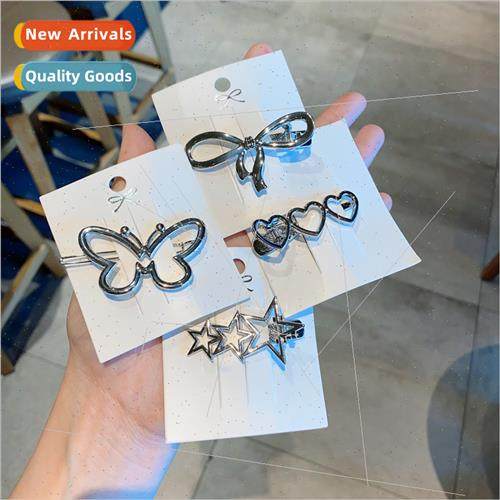Skeleton star hair clips girl side clip bangs clip metal hai