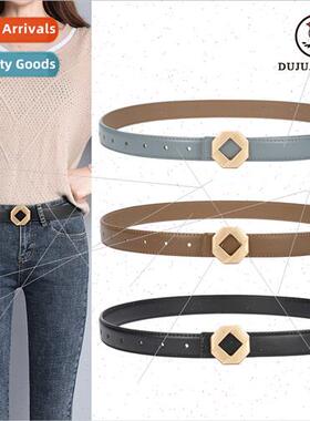 Women belt smooth buckle leather belt female fashion versati