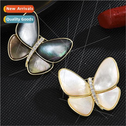 mple fashion cocoon butterfly brooch zirconia natural corsag