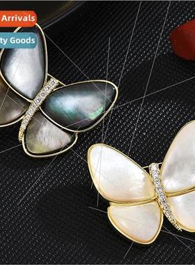 mple fashion cocoon butterfly brooch zirconia natural corsag