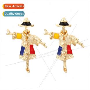 New creative alloy colorful scarecrow earrings fashion summe