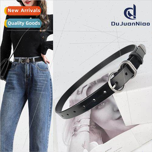 vintage women leather belt casual pants jeans senior sense f