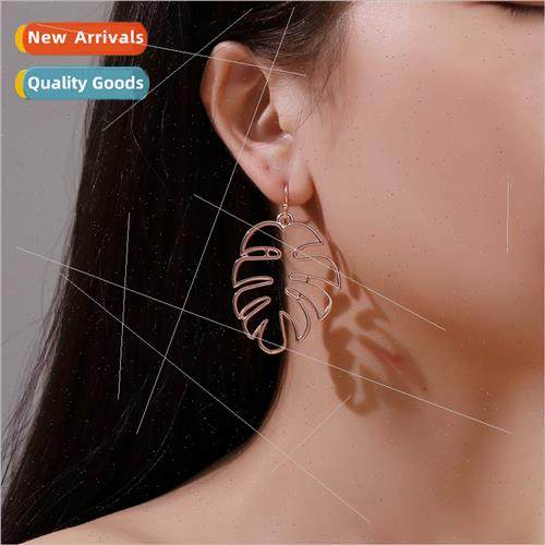 New earrings ethnic simple retro hollow leaf earrings nd ban