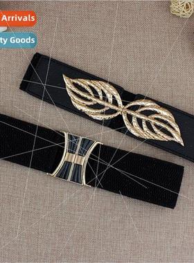 Decorative bow tie skirt women leaves on buckle elastic wais