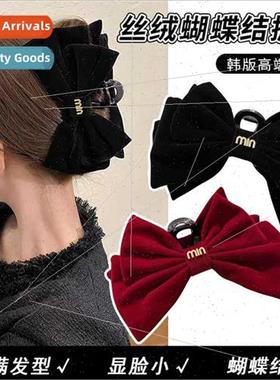 Velvet Bow Grab Clip Hair Accessories On Run Princess Headdr