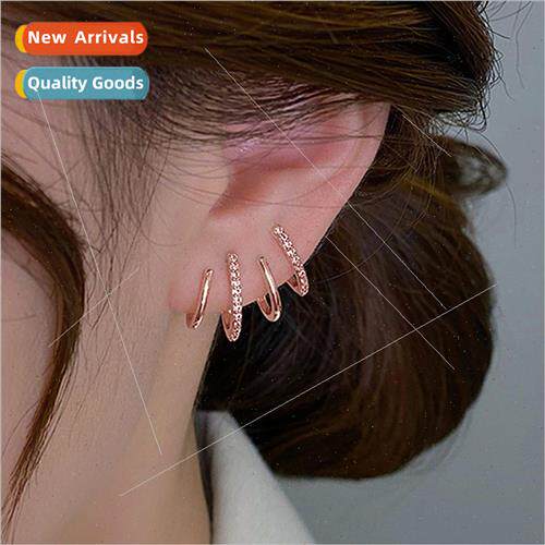 Fashion copper zirconia claw set zirconia earrings female sm