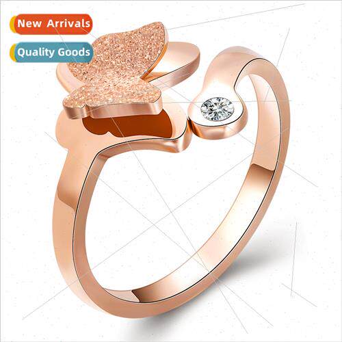 Korea new rose gold fashion frosted butterfly opening adjust