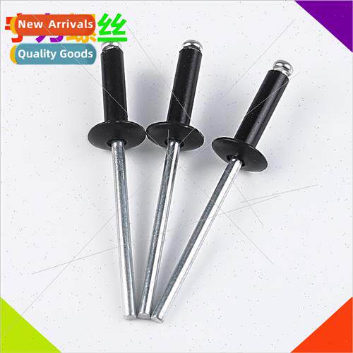 Baked Black Rivet Open End Aluminum Blind Rivet Large Flat H